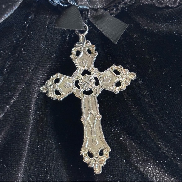 DOLLS KILL Sz 3X Widow Black Lace Velvet Bralette Goth Punk Adjustable Straps - Picture 4 of 11